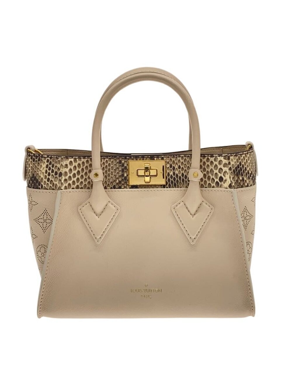 LOUIS VUITTON On My Side Handbag Leather White